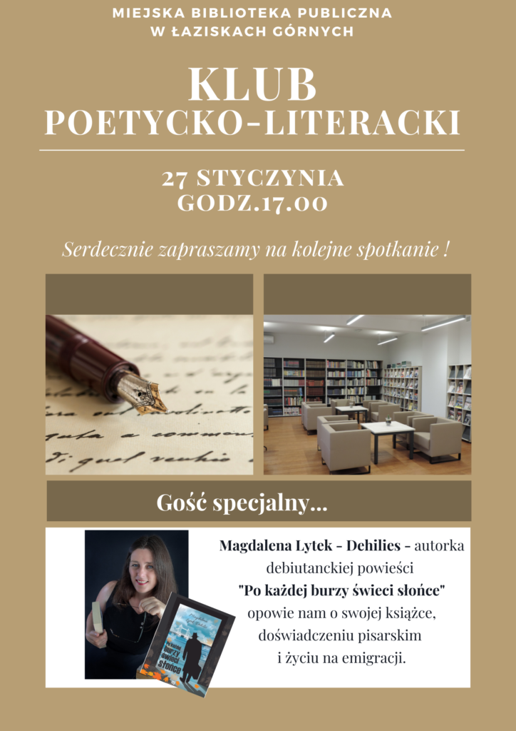 Klub Poetycko-Literacki, 27 stycznia, godz. 17:00