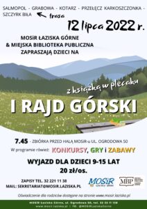 Plakat akcji I Rajd Górski "Z książką w plecaku"