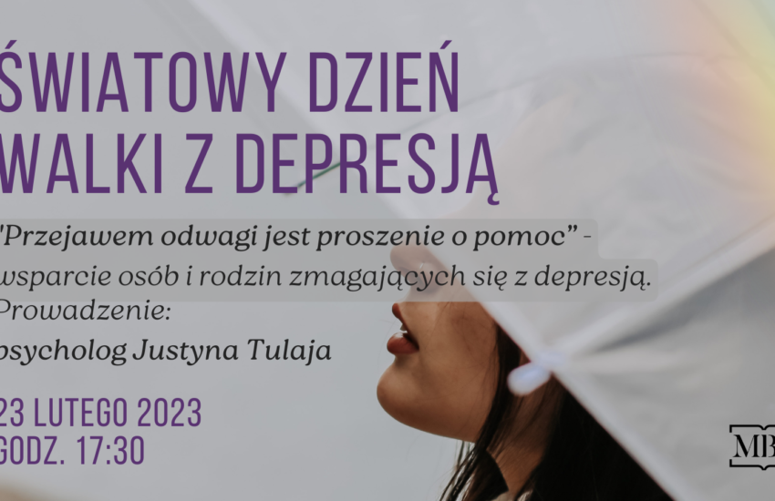 Informacja o warsztatach z psychologiem z okazji Światowego Dnia Walki z Depresją