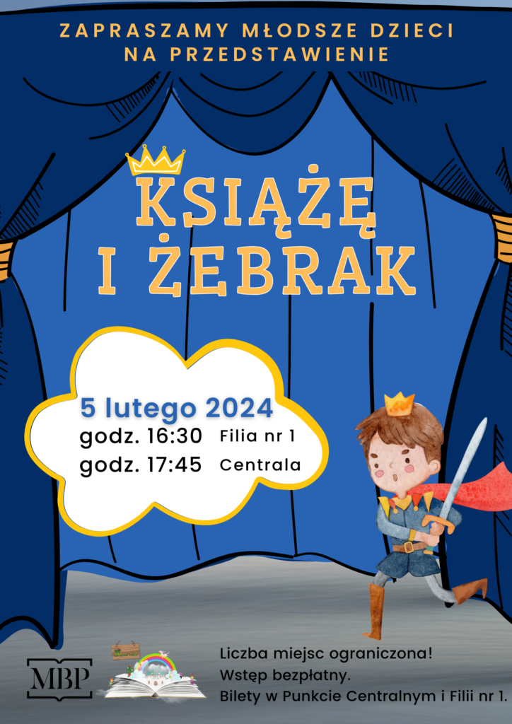 Plakat przedstawienia dla dzieci Książę i żebrak