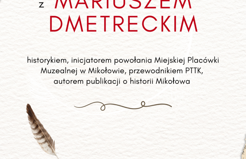 Plakat Spotkanie z Mariuszem Dmetreckim