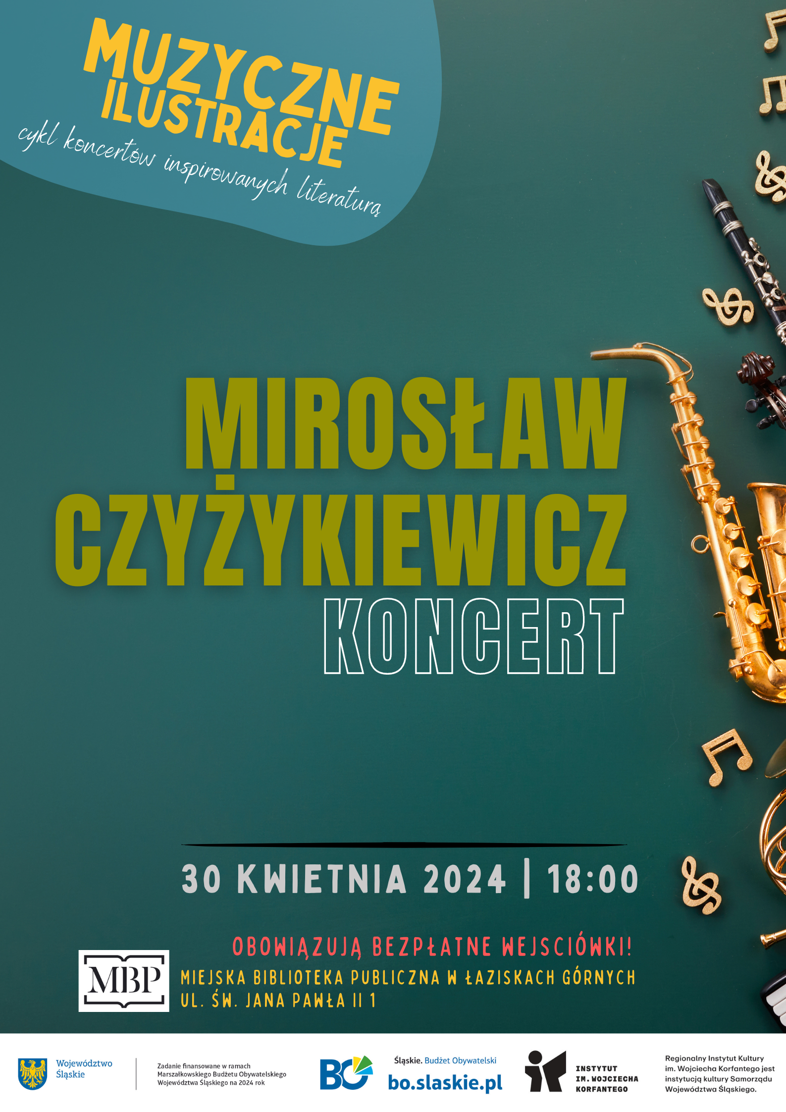 Plakat wydarzenia Muzyczne ilustracje - koncert Mirosława Czyżykiewicza