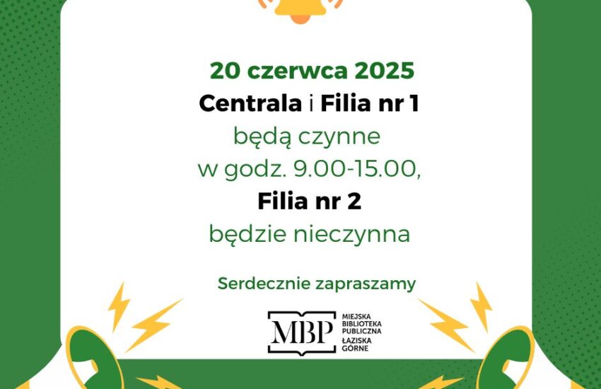 Informacja o godzinach pracy