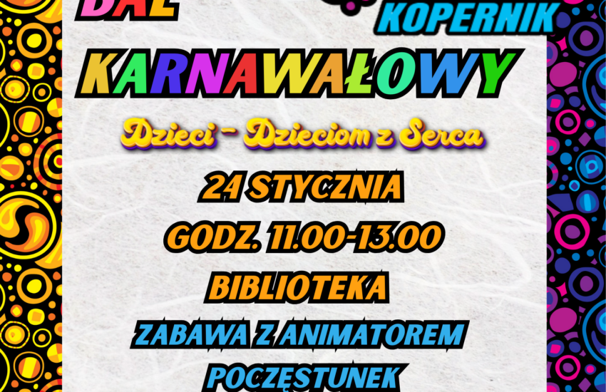 Plakat informacyjny o balu przebierańców